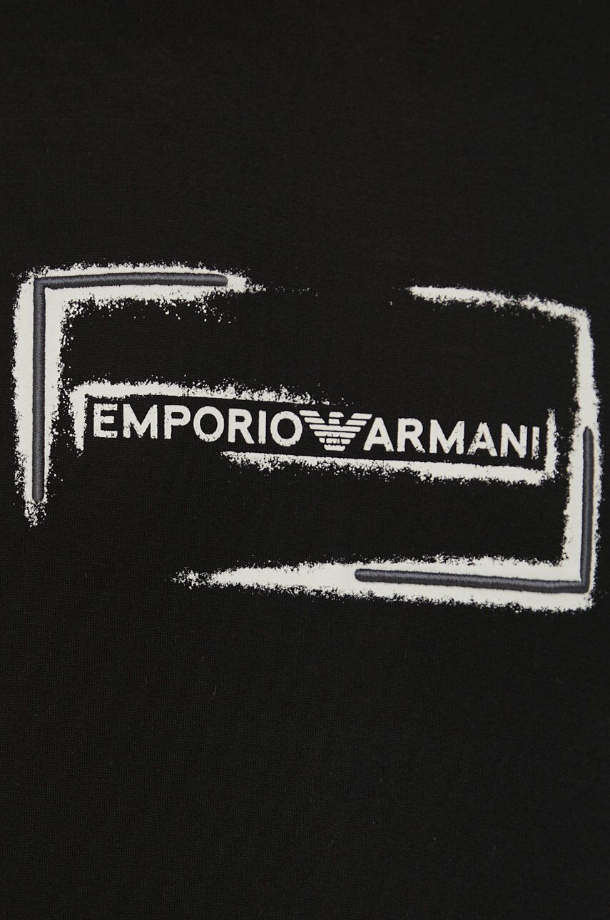 Emporio Armani Bombažna majica z dolgimi rokavi črna barva - Pepit.si