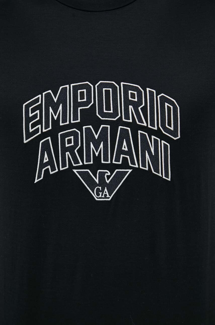 Emporio Armani Kratka majica moški črna barva - Pepit.si