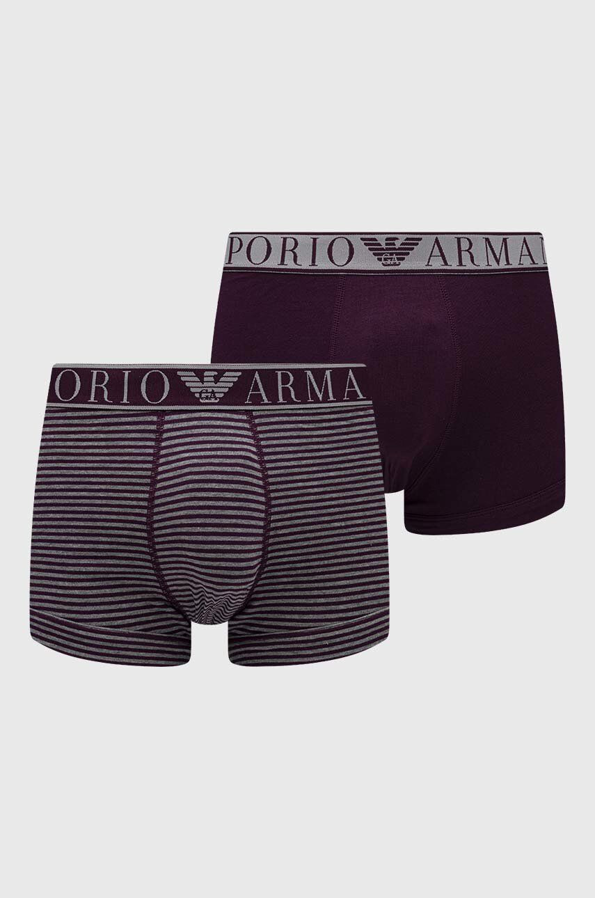 Emporio Armani Underwear Boksarice 2-pack moški vijolična barva - Pepit.si