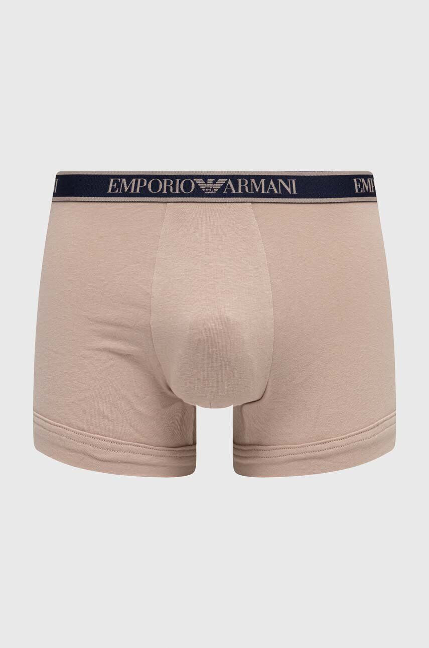 Emporio Armani Underwear Boksarice 3-pack moški bež barva - Pepit.si