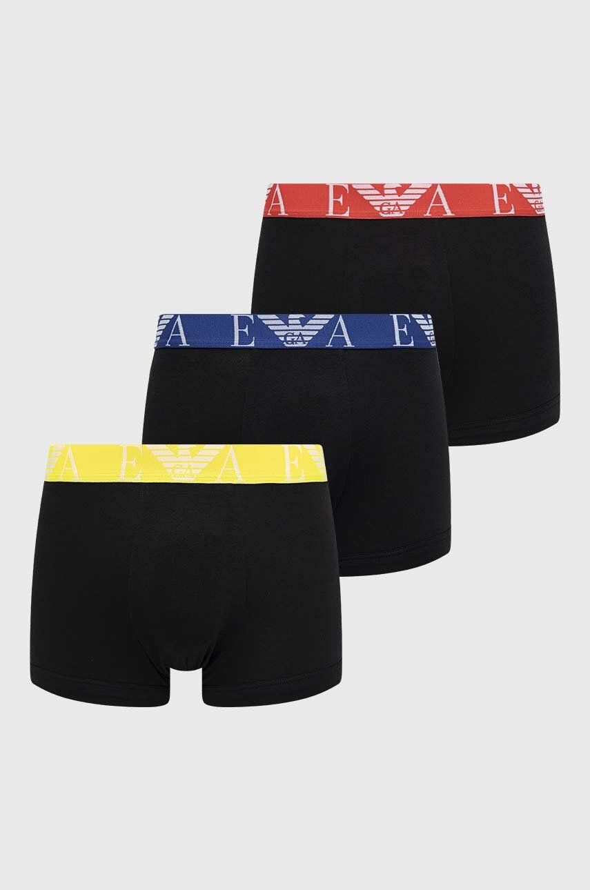 Emporio Armani Underwear Boksarice 3-pack moški črna barva - Pepit.si