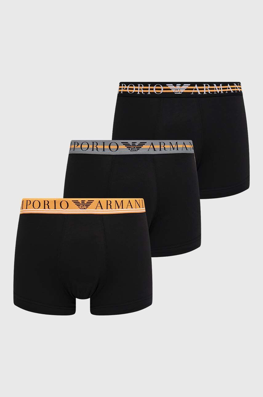 Emporio Armani Underwear Boksarice 3-pack moški črna barva - Pepit.si