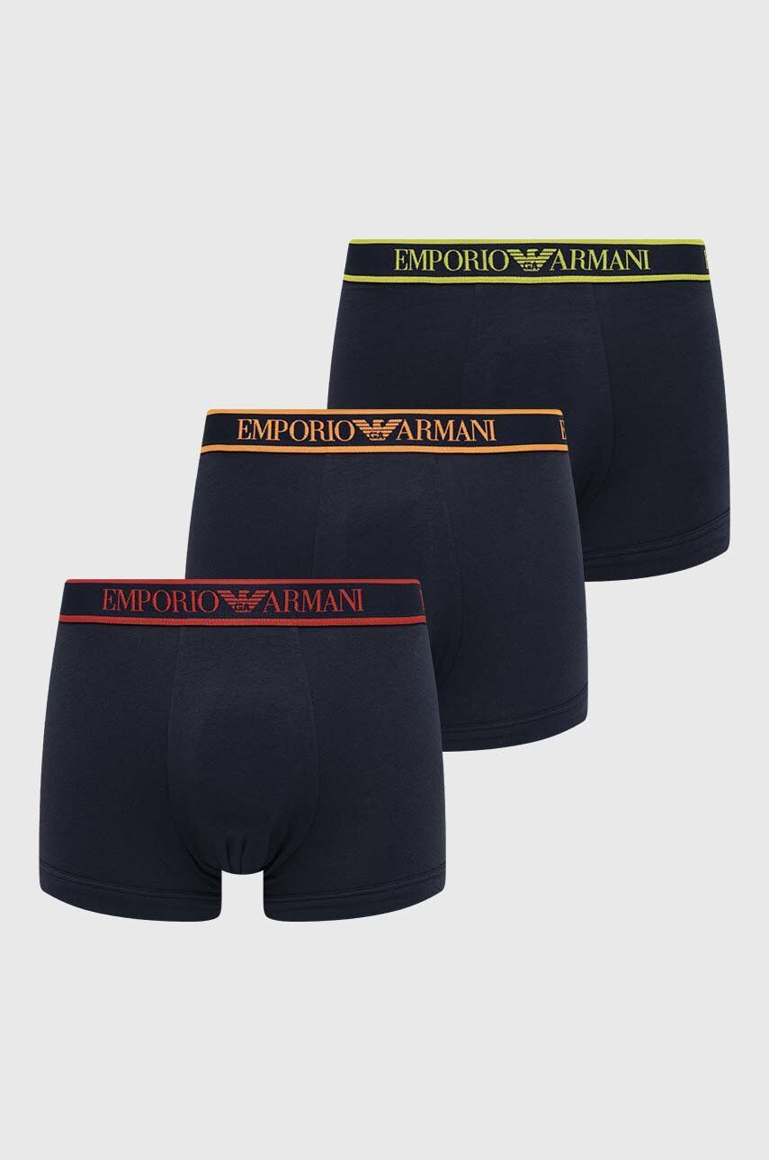 Emporio Armani Underwear Boksarice 3-pack moški mornarsko modra barva - Pepit.si