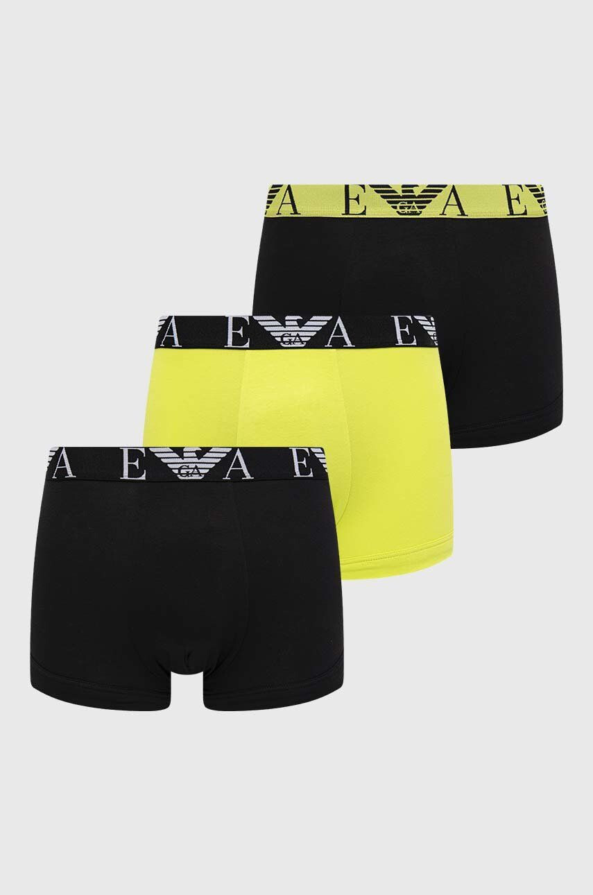 Emporio Armani Underwear Boksarice 3-pack moški črna barva - Pepit.si