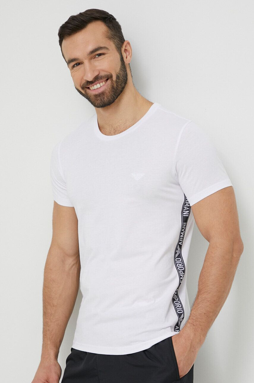 Emporio Armani Underwear Bombažen pižama t-shirt bela barva - Pepit.si