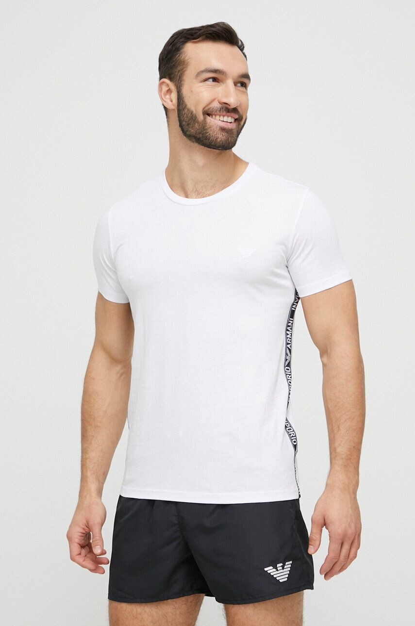 Emporio Armani Underwear Bombažen pižama t-shirt bela barva - Pepit.si