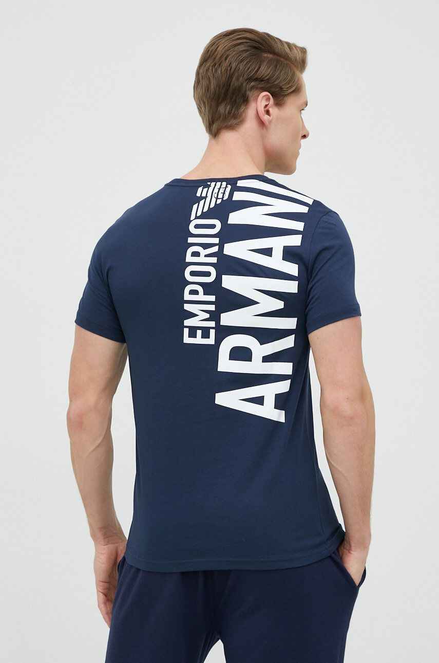 Emporio Armani Underwear Bombažna kratka majica mornarsko modra barva - Pepit.si