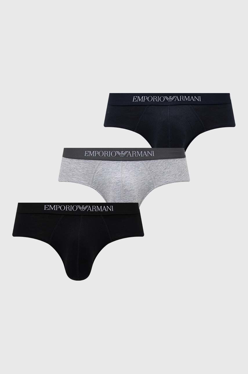 Emporio Armani Underwear Bombažne spodnjice 3-pack mornarsko modra barva - Pepit.si