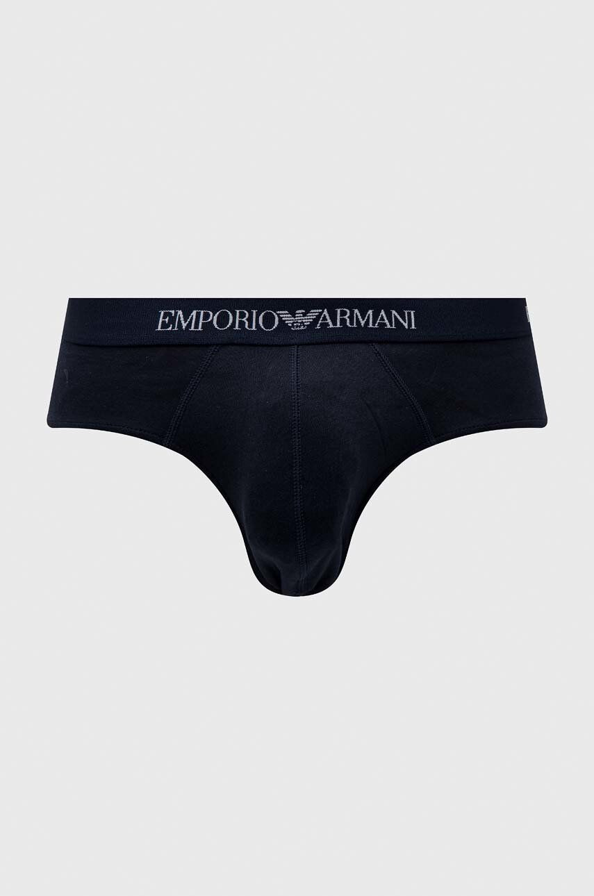 Emporio Armani Underwear Bombažne spodnjice 3-pack mornarsko modra barva - Pepit.si