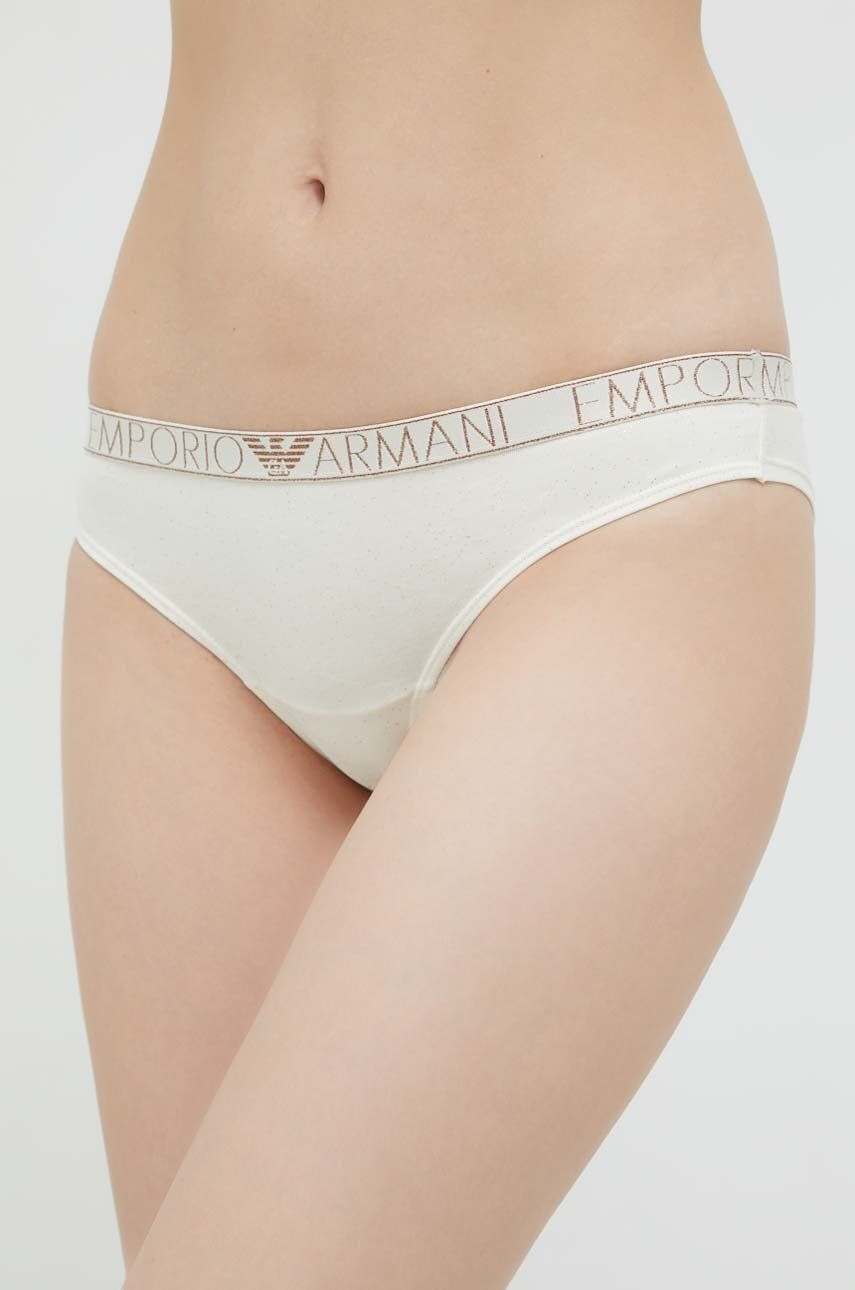 Emporio Armani Underwear Komplet modrček in spodnjice bež barva - Pepit.si