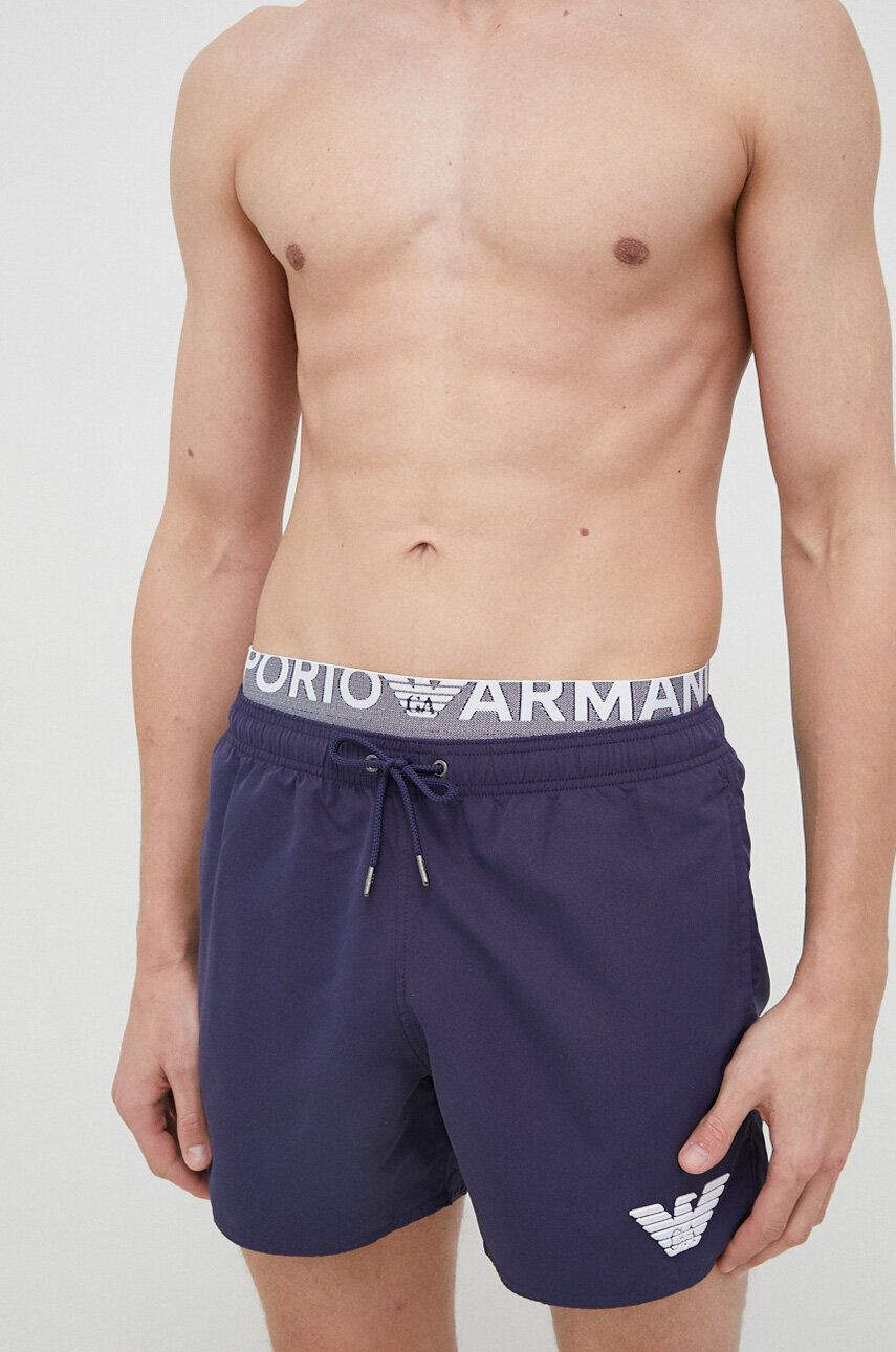 Emporio Armani Underwear Kopalne kratke hlače mornarsko modra barva - Pepit.si