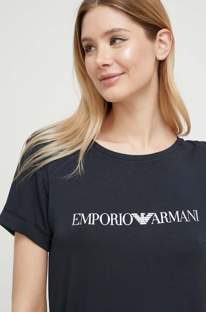 Emporio Armani Underwear Kratka majica za plažo črna barva - Pepit.si