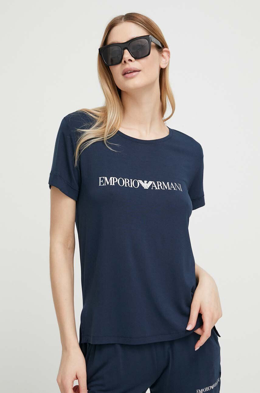 Emporio Armani Underwear Kratka majica za plažo mornarsko modra barva - Pepit.si