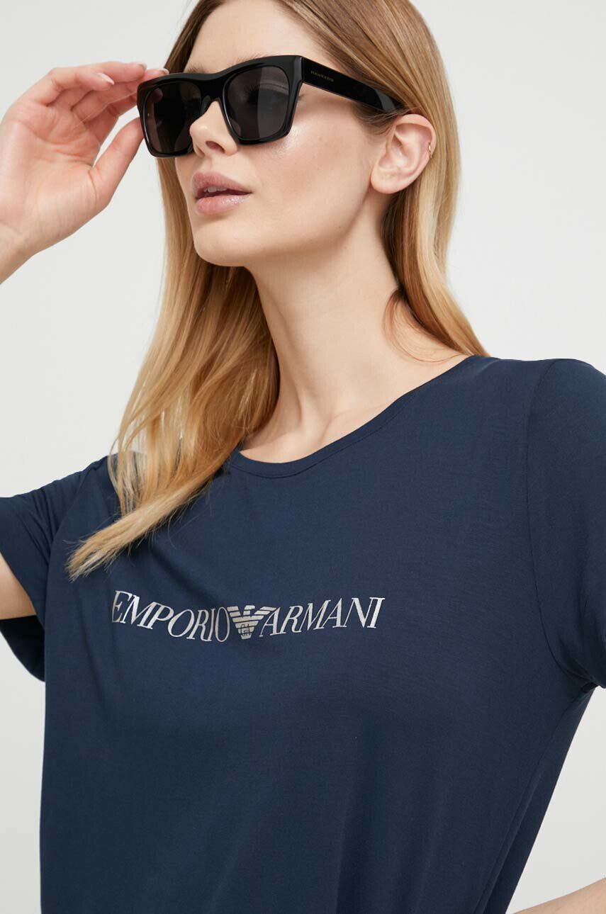 Emporio Armani Underwear Kratka majica za plažo mornarsko modra barva - Pepit.si