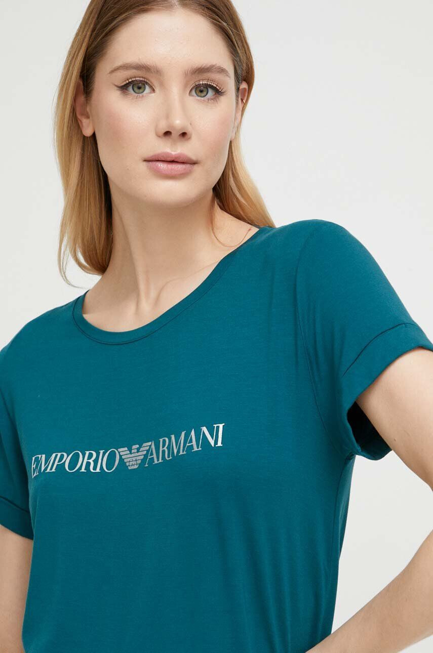 Emporio Armani Underwear Kratka majica za plažo zelena barva - Pepit.si