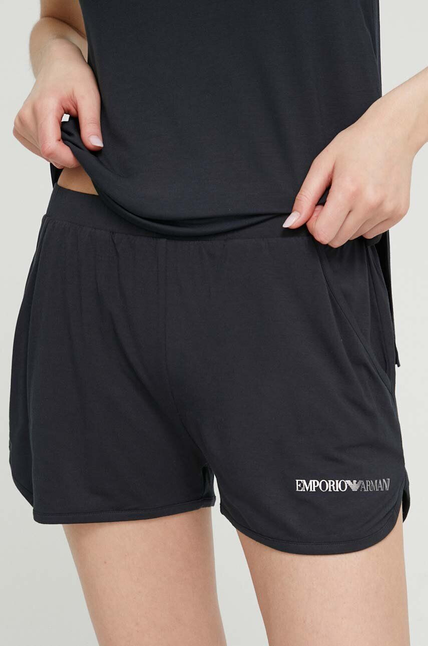 Emporio Armani Underwear Kratke hlače za na plažo ženski črna barva - Pepit.si