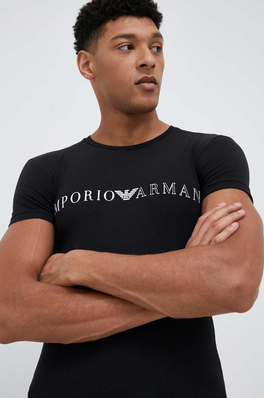 Emporio Armani Underwear Majica lounge črna barva - Pepit.si