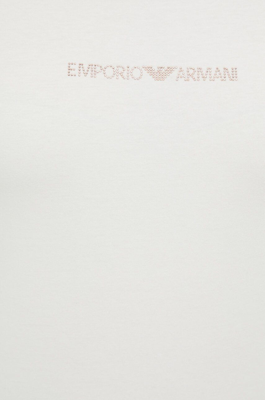 Emporio Armani Underwear Majica z dolgimi rokavi ženski bež barva - Pepit.si