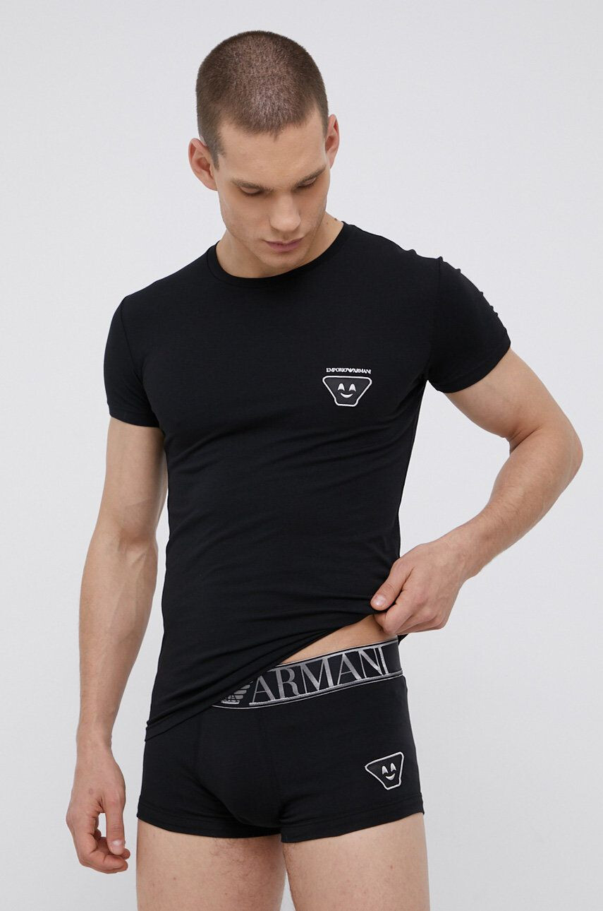 Emporio Armani Underwear Pižama moška črna barva - Pepit.si