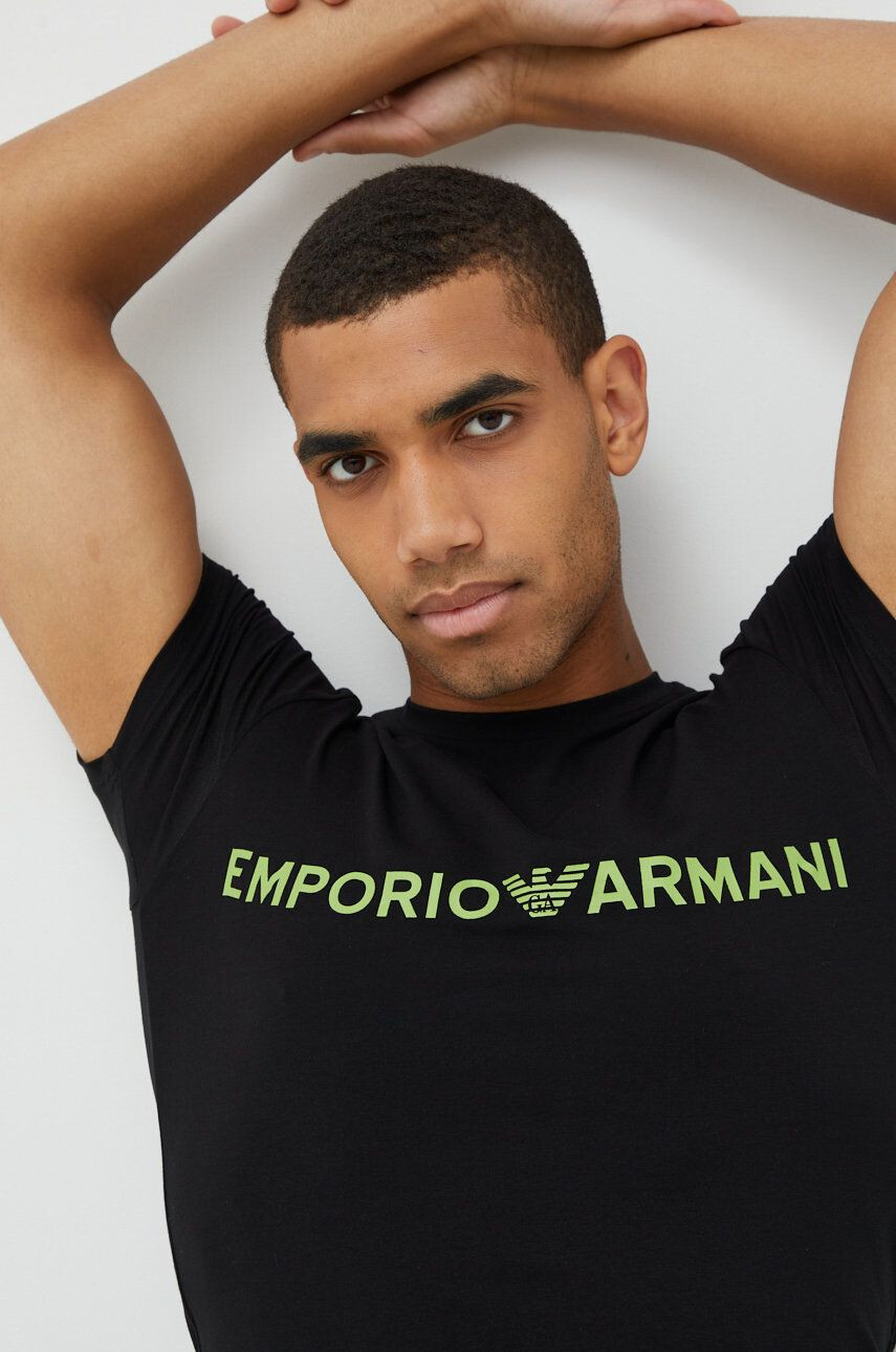 Emporio Armani Underwear Pižama moška črna barva - Pepit.si