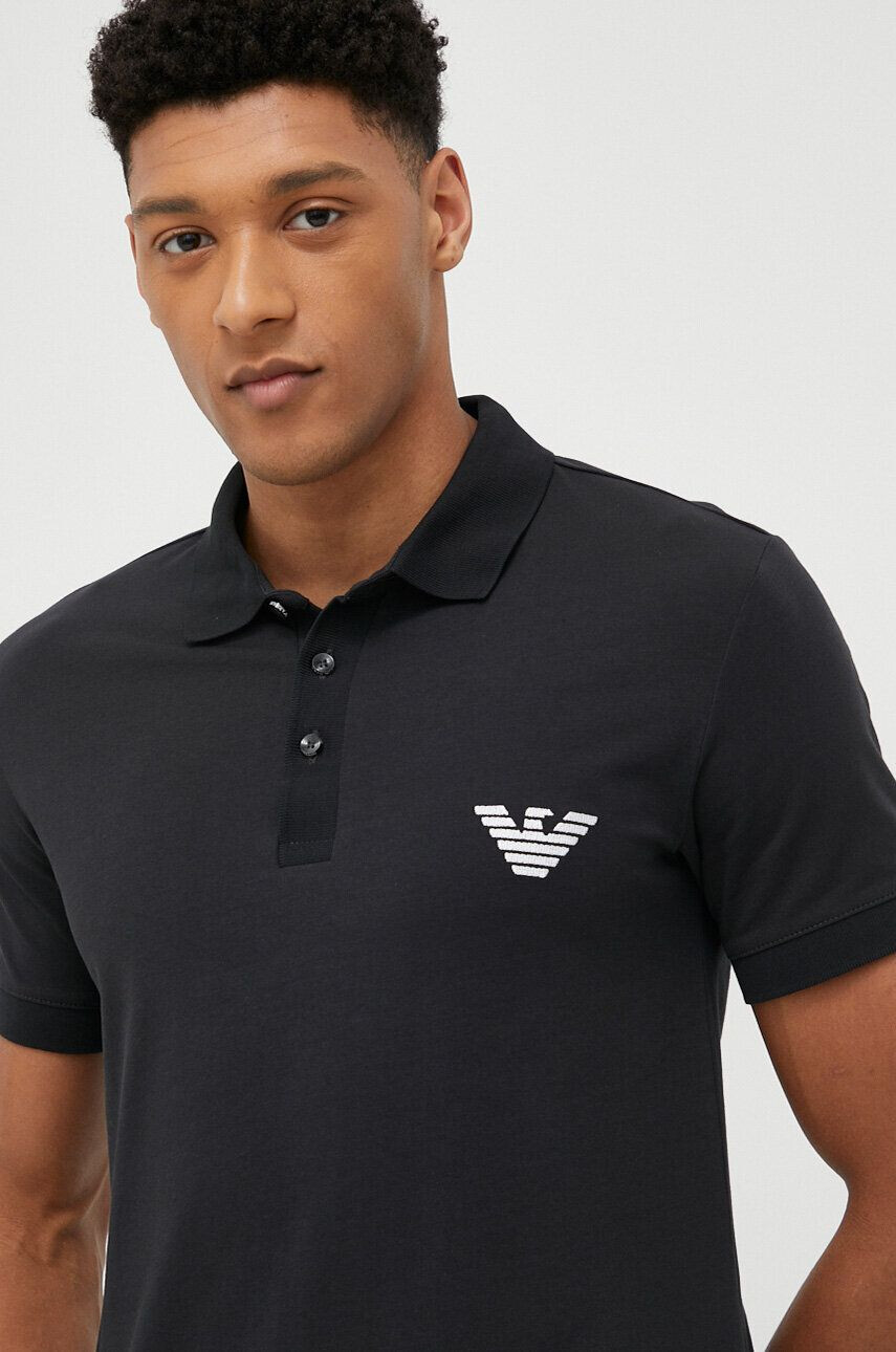 Emporio Armani Underwear Polo pižama črna barva - Pepit.si