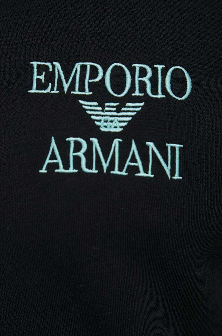 Emporio Armani Underwear Pulover lounge črna barva s kapuco - Pepit.si