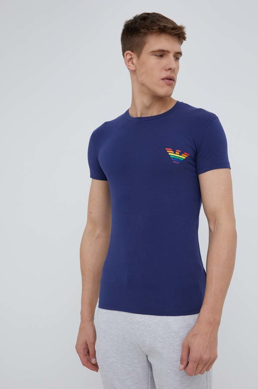 Emporio Armani Underwear T-shirt moški mornarsko modra barva - Pepit.si