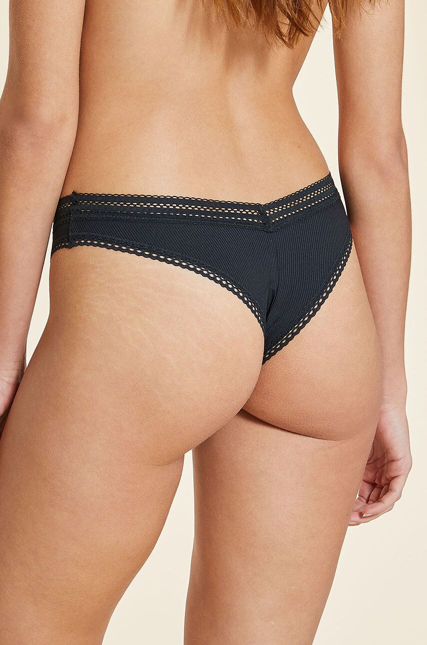 Etam Spodnjice Power - Tanga V-shape - Noir črna barva - Pepit.si