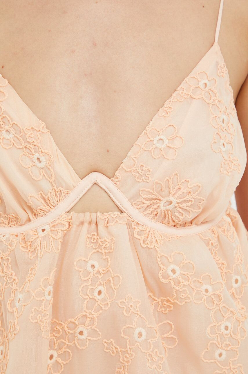 For Love & Lemons Obleka oranžna barva - Pepit.si