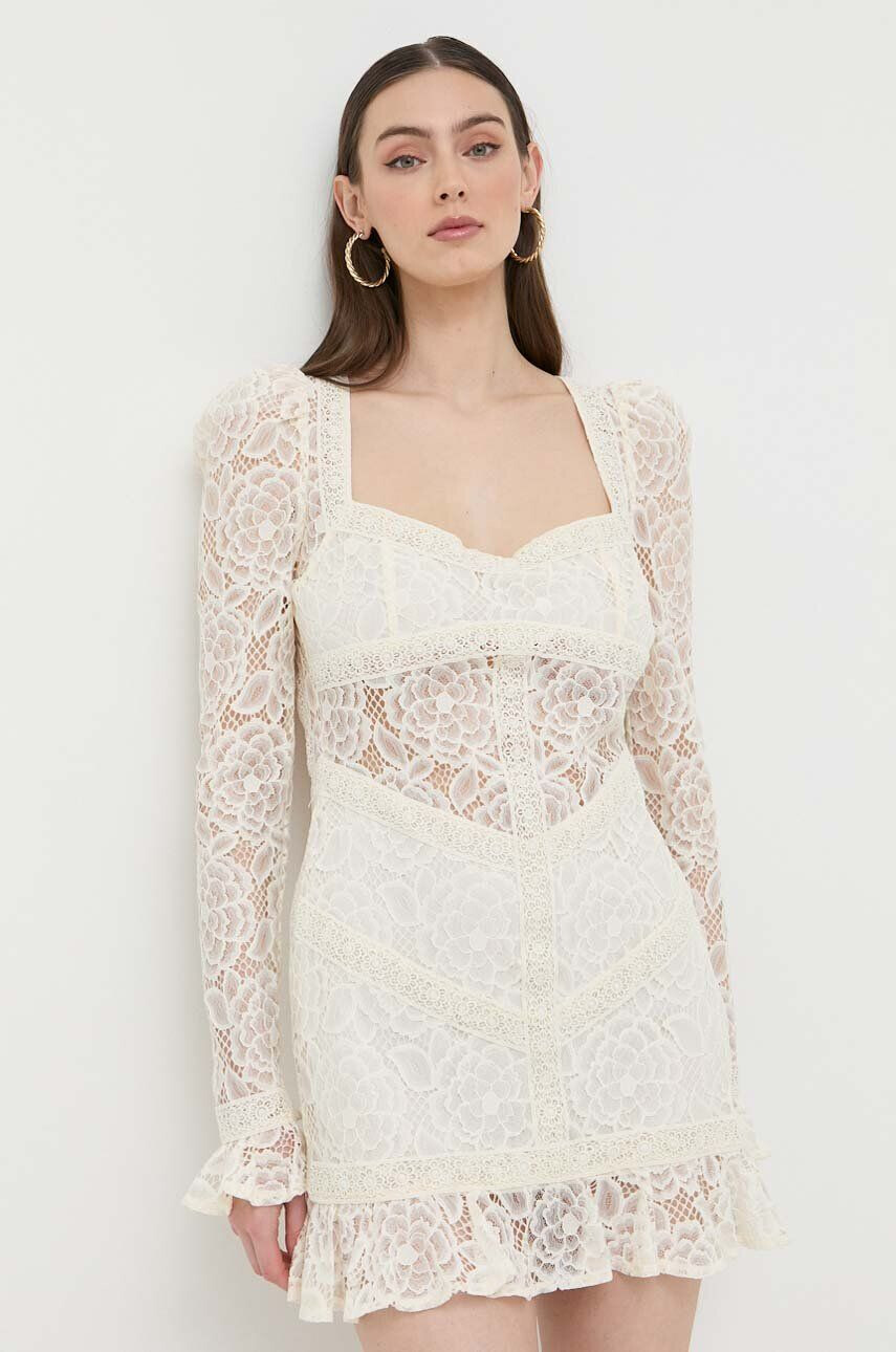 For Love & Lemons Obleka bež barva - Pepit.si