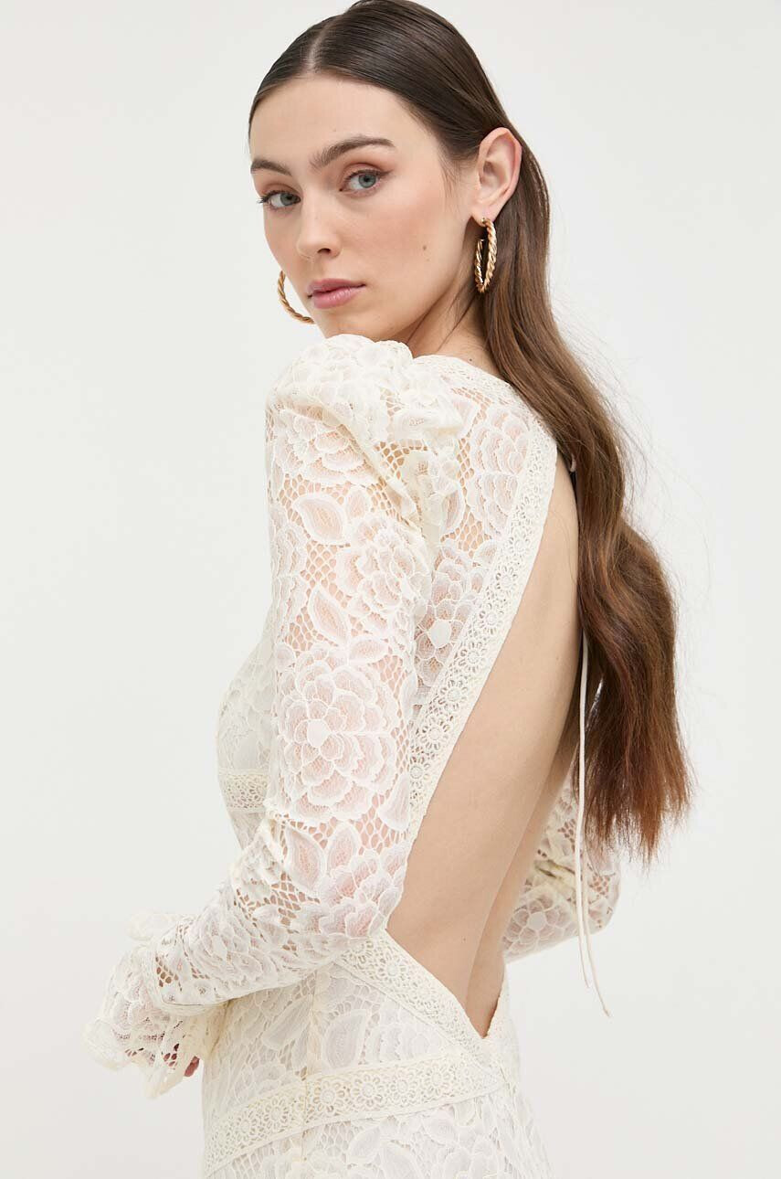 For Love & Lemons Obleka bež barva - Pepit.si