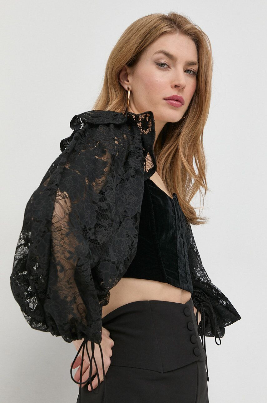 For Love & Lemons Top ženska črna barva - Pepit.si