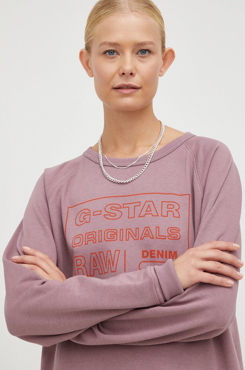 G-Star Raw Bluza ženska vijolična barva - Pepit.si