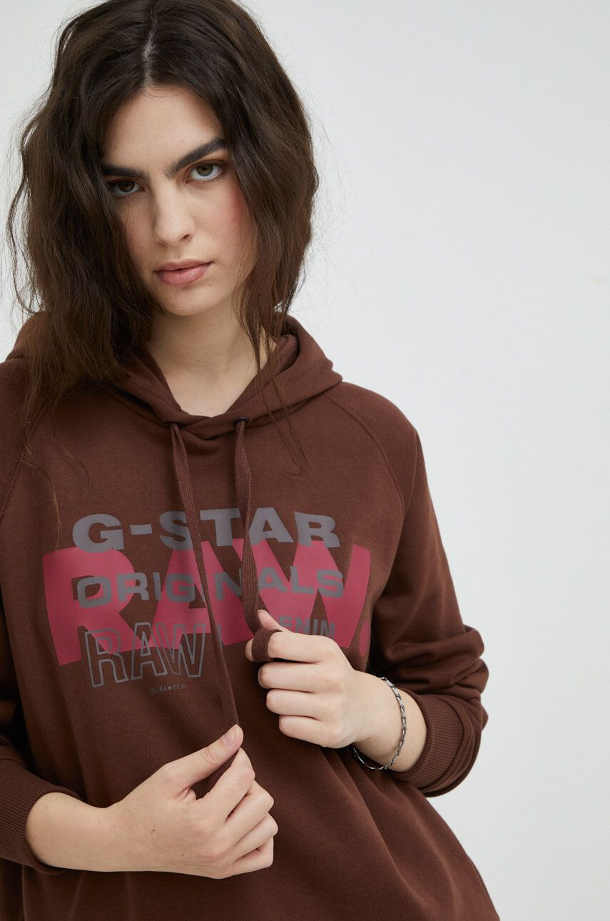 G-Star Raw Bluza ženska rjava barva - Pepit.si