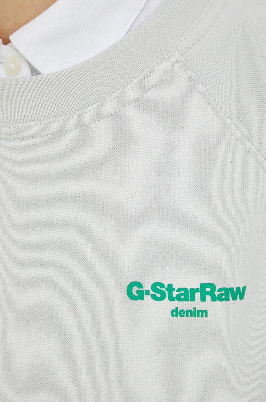 G-Star Raw Bombažen pulover ženska siva barva - Pepit.si