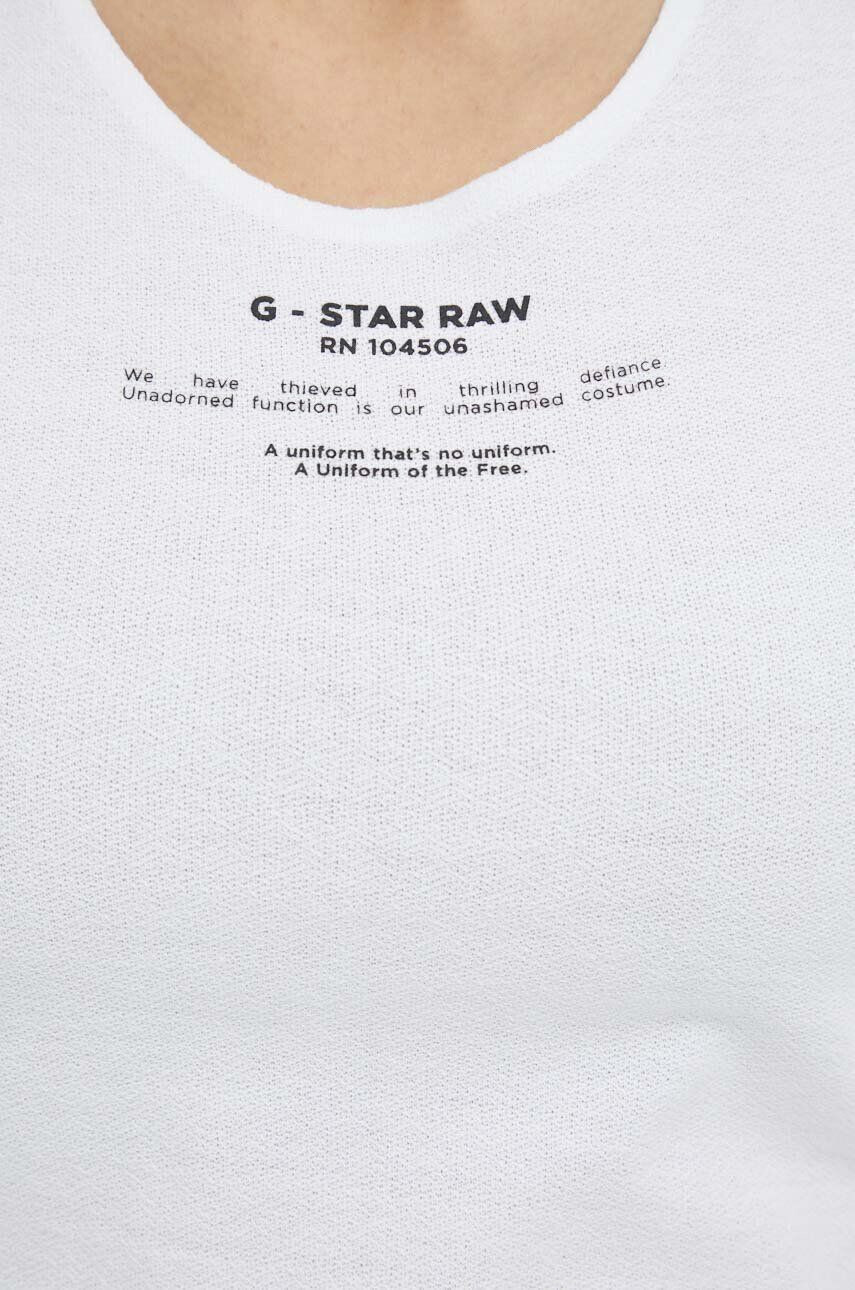 G-Star Raw Bombažen top bela barva - Pepit.si