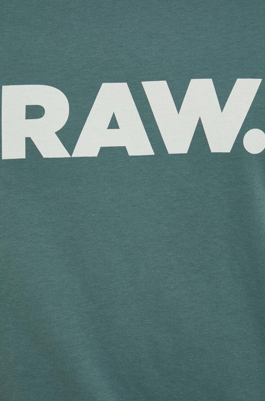 G-Star Raw Bombažna kratka majica zelena barva - Pepit.si