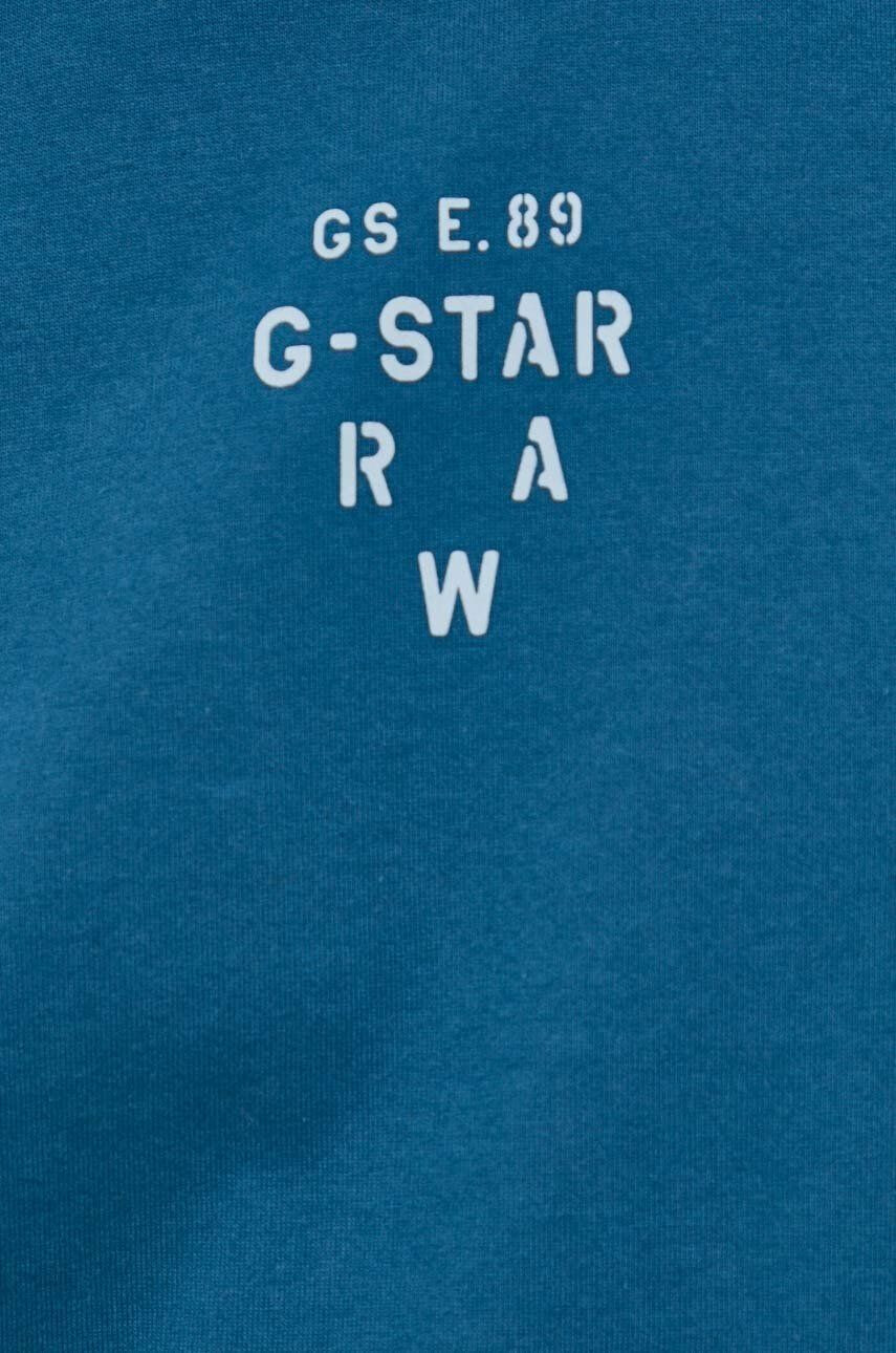 G-Star Raw Bombažna kratka majica turkizna barva - Pepit.si