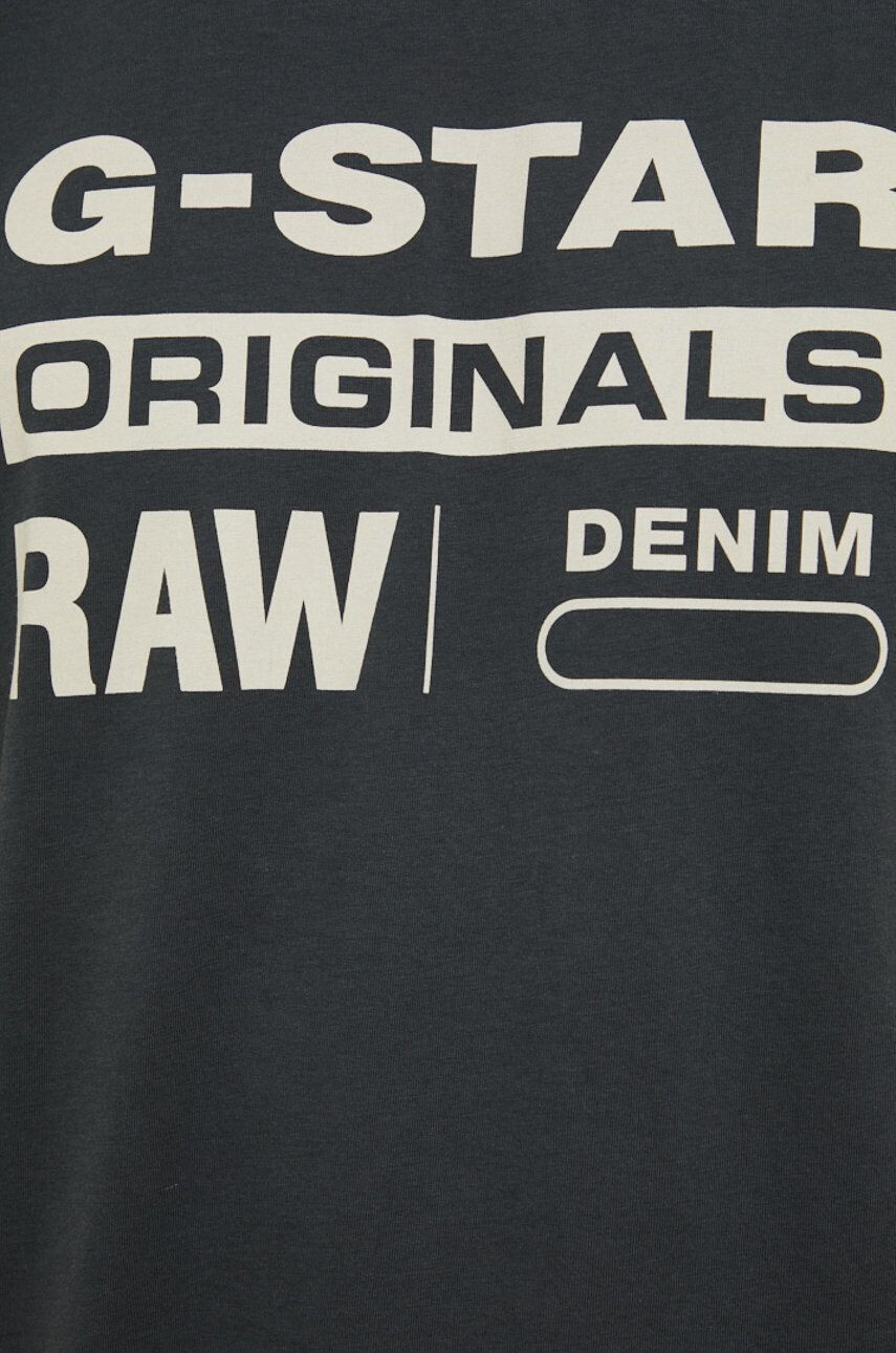 G-Star Raw Bombažna kratka majica siva barva - Pepit.si