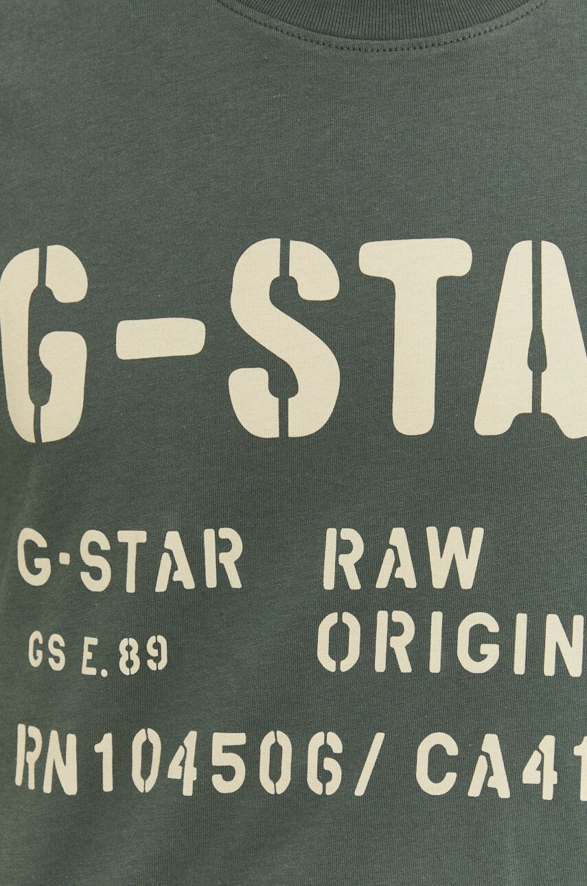 G-Star Raw Bombažna kratka majica zelena barva - Pepit.si