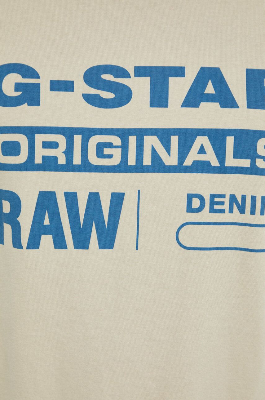 G-Star Raw Bombažna kratka majica bež barva - Pepit.si