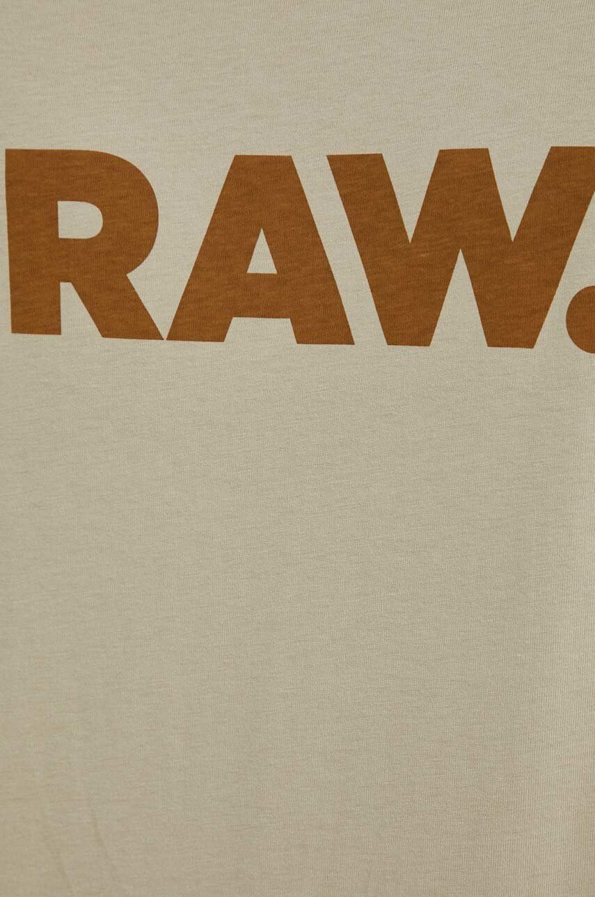 G-Star Raw Bombažna kratka majica bež barva - Pepit.si