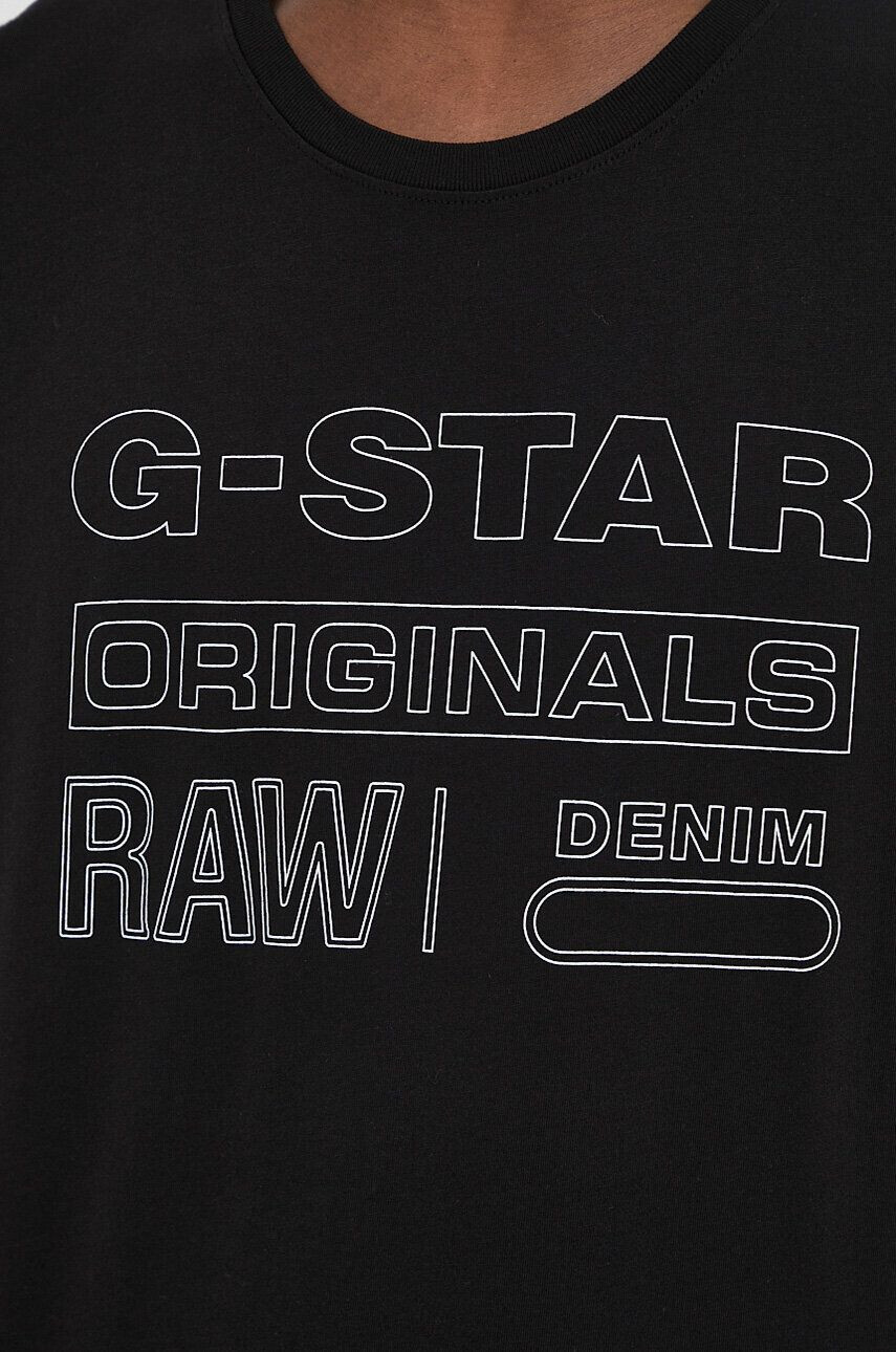 G-Star Raw Bombažna kratka majica črna barva - Pepit.si