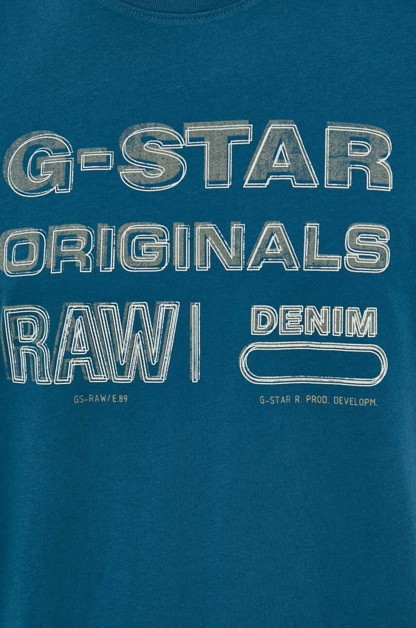 G-Star Raw Bombažna kratka majica zelena barva - Pepit.si