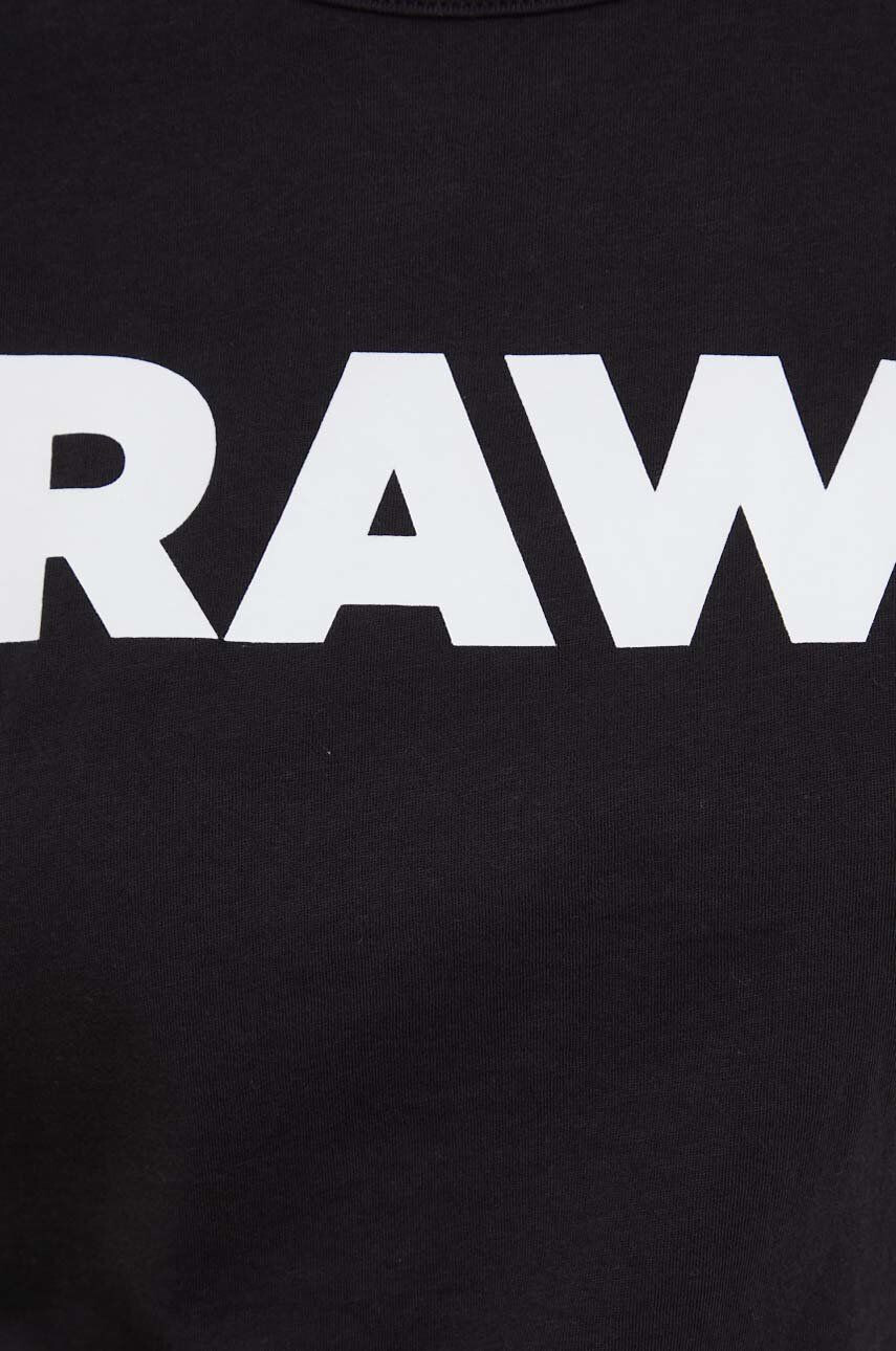 G-Star Raw Bombažna kratka majica črna barva - Pepit.si