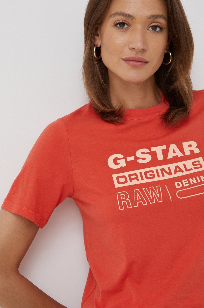 G-Star Raw Kratka majica ženski oranžna barva - Pepit.si