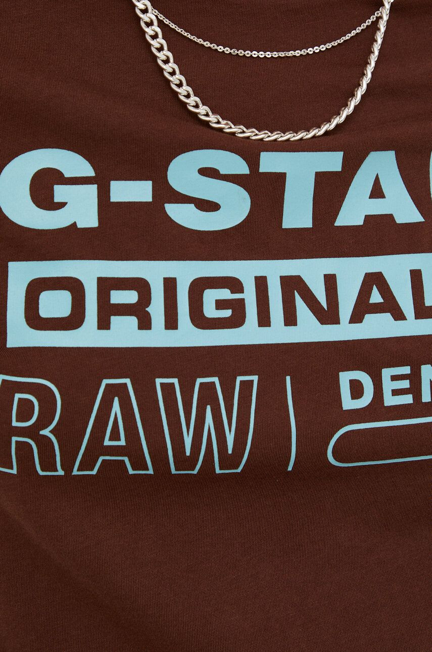 G-Star Raw Kratka majica ženski rjava barva - Pepit.si