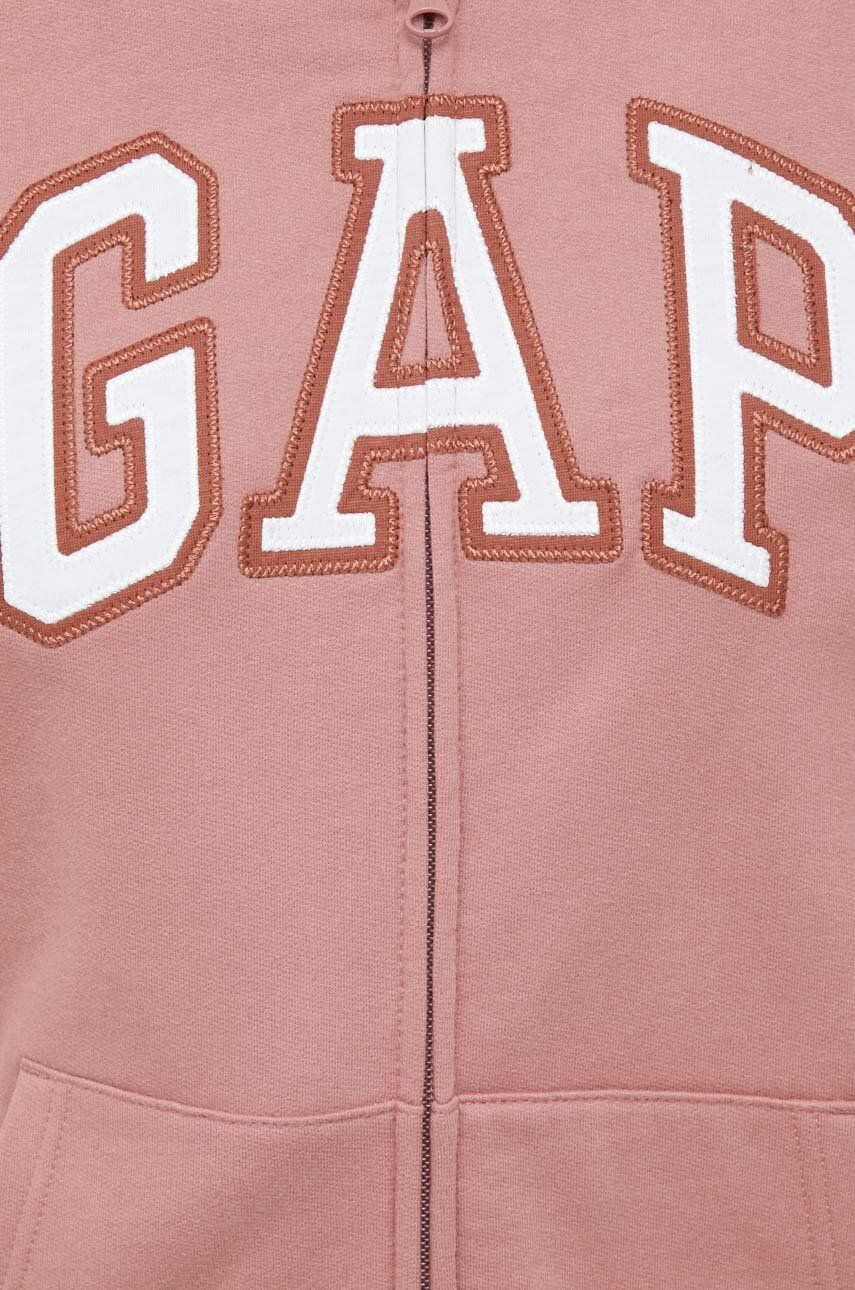 Gap Bluza ženska rjava barva s kapuco - Pepit.si