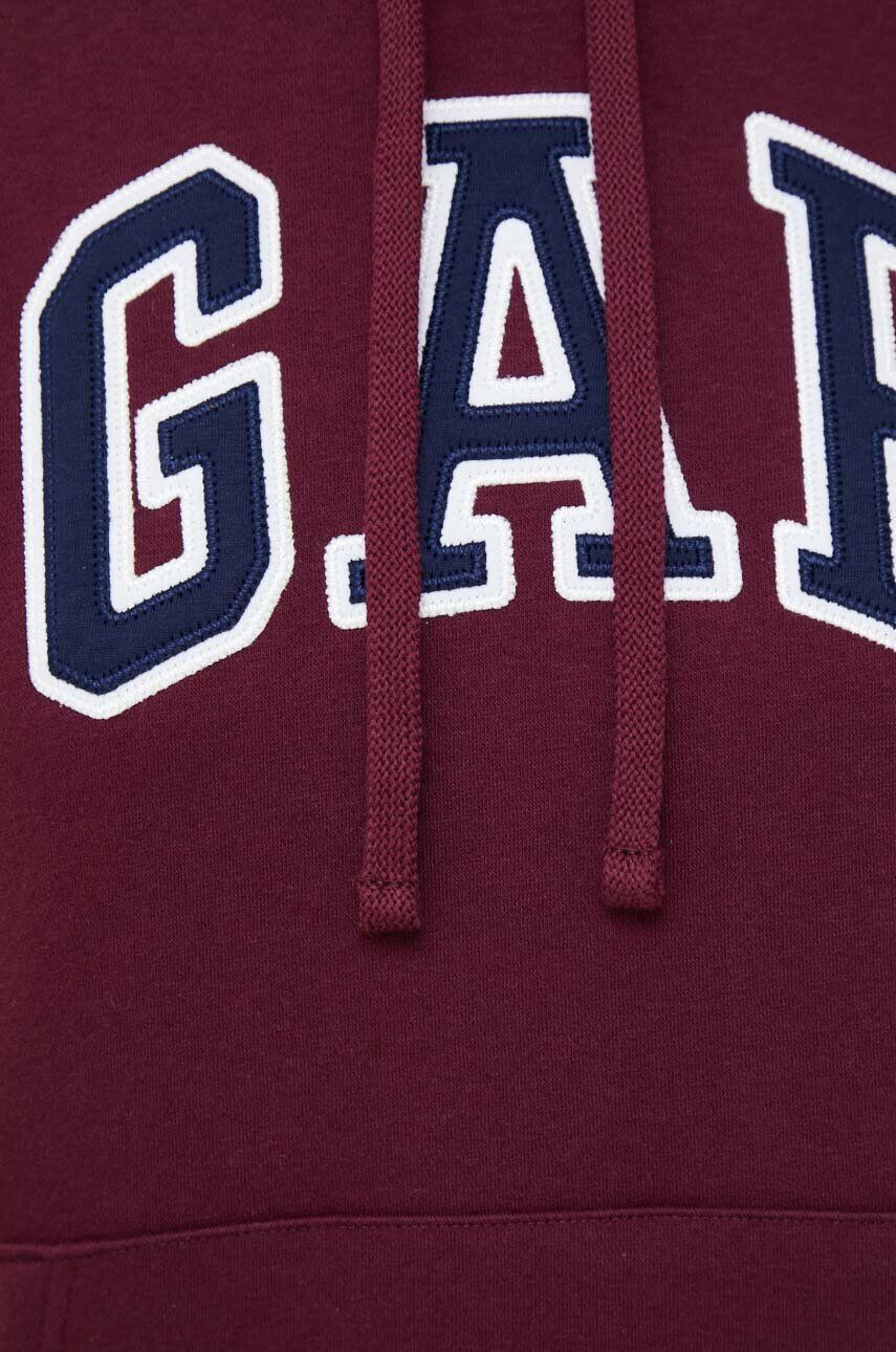 Gap Bluza ženska bordo barva s kapuco - Pepit.si