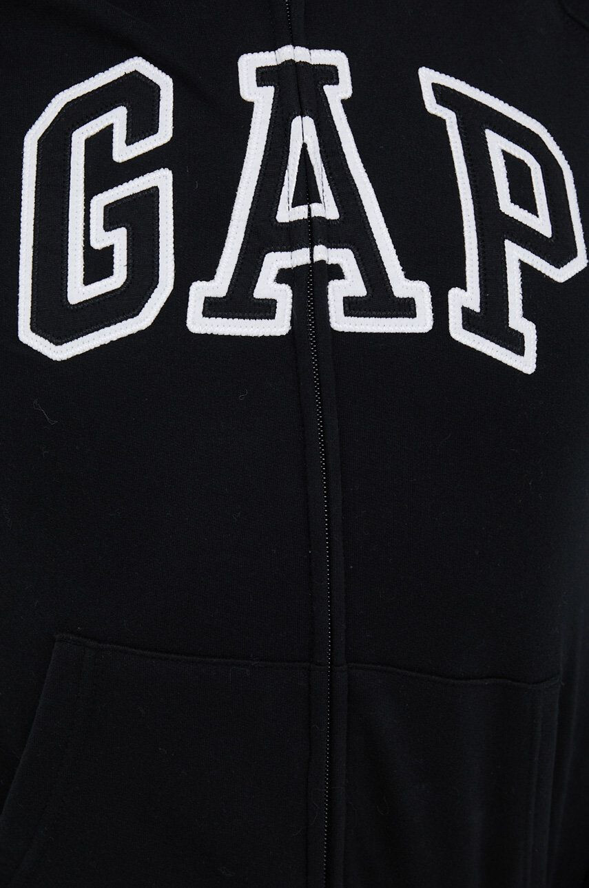 Gap Bluza ženska črna barva s kapuco - Pepit.si